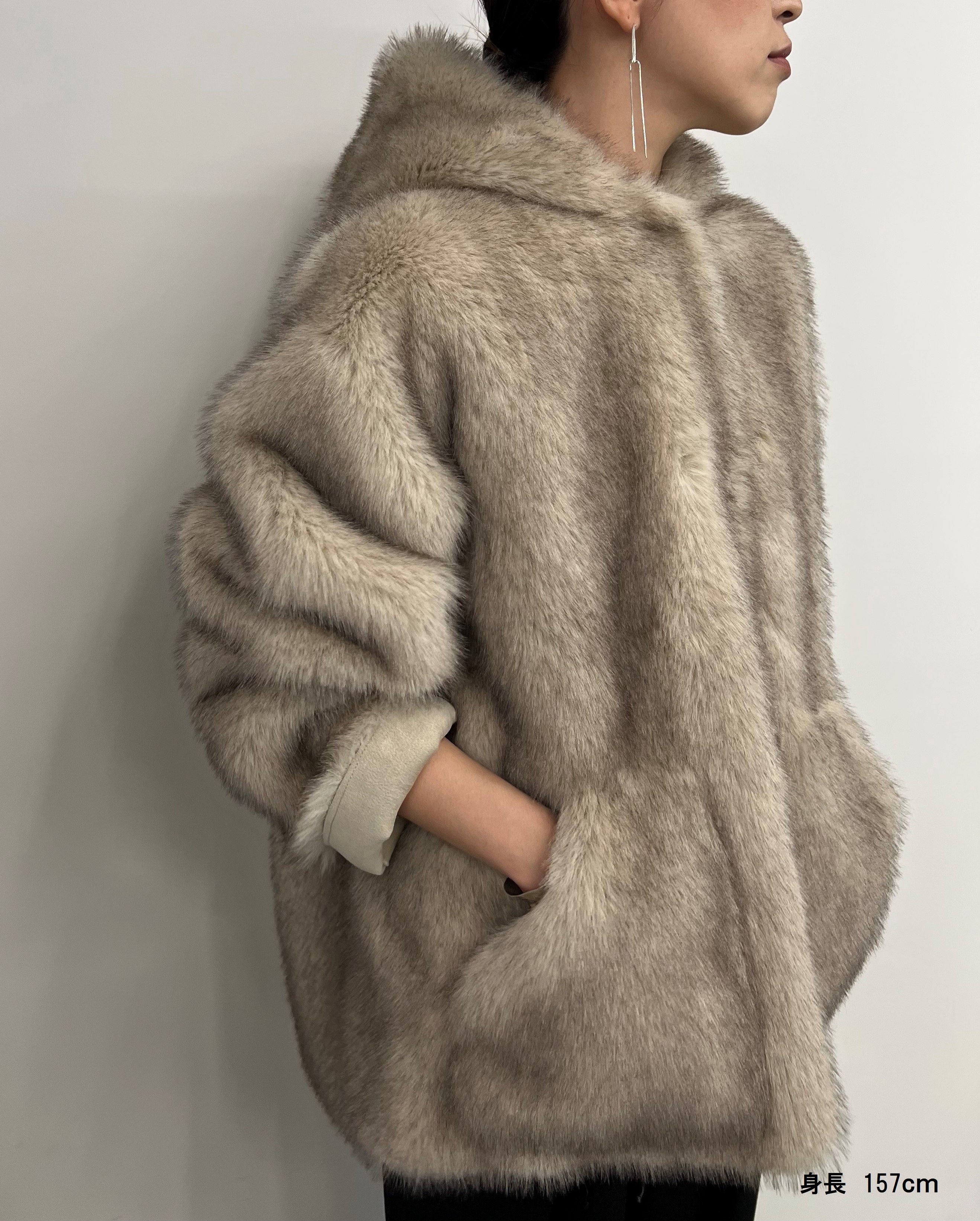 新品THINK FUR / Gradation Fur Foody Jacket